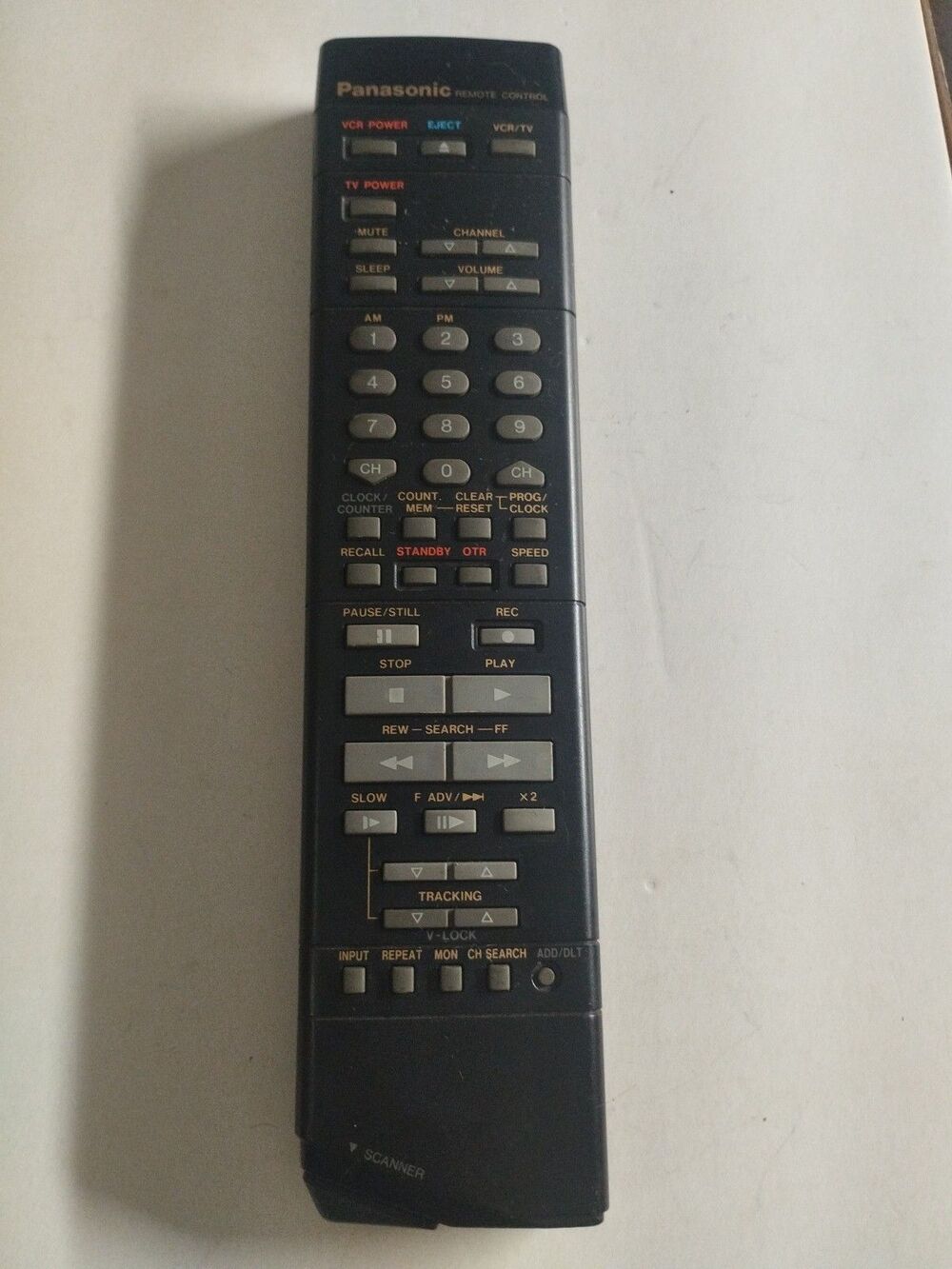 oem Panasonic VSQS0733 VCR Remote Control w/Scanner - Tested/Works